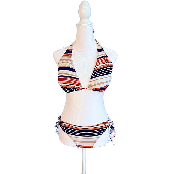 InGear Orange, Brown, and White String 👙 Bikini 👙 with Adjustable Bottoms. - Picture 2 of 9